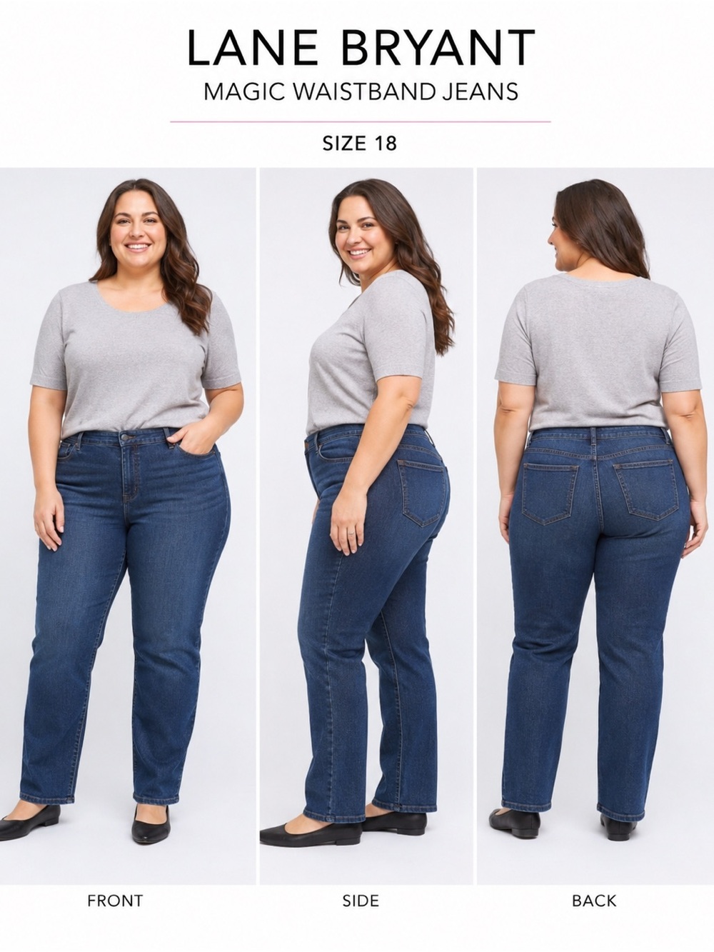 Lane Bryant women’s jeans size 18 mid rise flex magic waistband